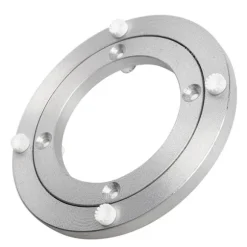 Støjsvag drejeskive, forbedret lydløs aluminiumslegering, roterende hardware, drejeskive, stabil og skridsikker til spisebord, 5,5 tommer