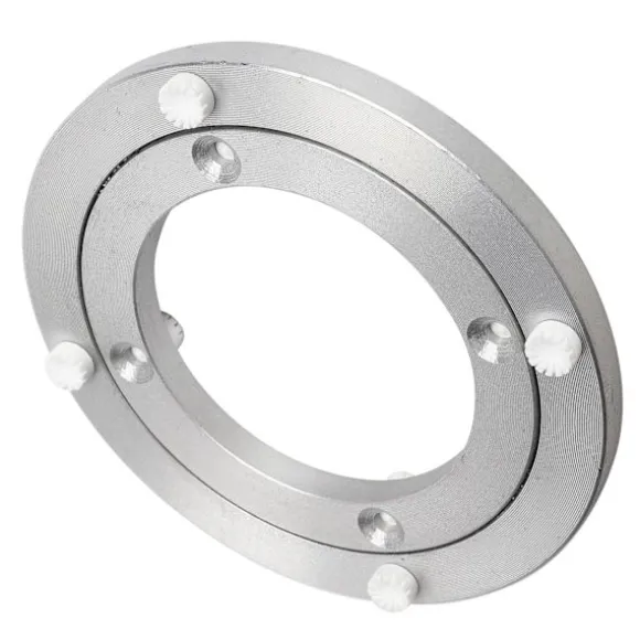 Støjsvag drejeskive, forbedret lydløs aluminiumslegering, roterende hardware, drejeskive, stabil og skridsikker til spisebord, 5,5 tommer