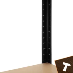 Stålopbevaringsreol, 5 hylder, 180x90x40 cm, sort