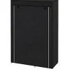 Stof Garderobe 6 Rum Fleece Look Foldegarderobe Sort 103X43X162,5Cm