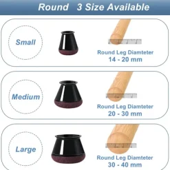 Stolebenshætter - Stolebensbeskyttere - 17 - 22 mm - m/ Anti - Rids Filt - Stolebensbeskyttere