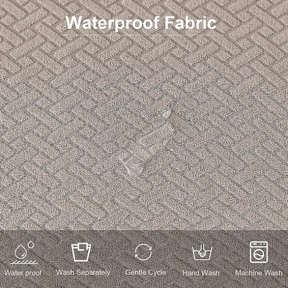 Stolebetræk 2/4 stk. Stolepudebetræk Aftageligt Vandtæt Stolesædebetræk Vaskbart Jacquard Elastisk Stolebetræk (Tan, 4 stk.)