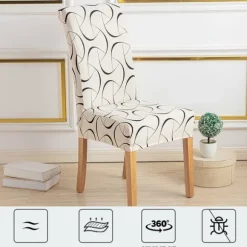 Stolebetræk Slipcovers 4/6 stk. Strækbar Aftagelig Vaskbar Kort Spisestuestol Beskyttelsesbetræk Sæde til Hotel, Spisestue, Ceremoni (Vilkaarligt, 4 stk.) | Fyndiq