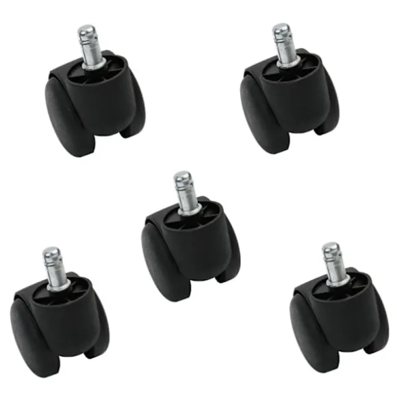 Stolehjul drejehjul møbelhjul 5-pak 50 mm / 2 tommer Black Black