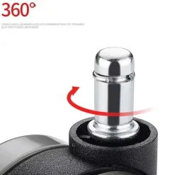 Stolehjul drejehjul møbelhjul 5-pak 50 mm / 2 tommer Black Black