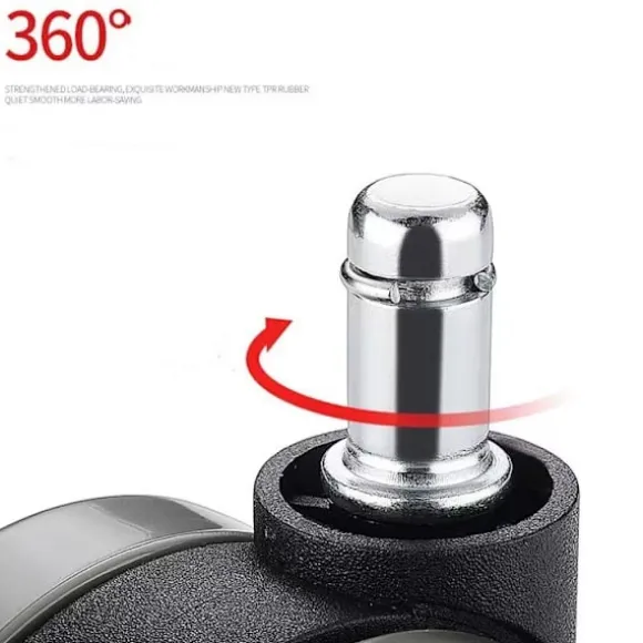 Stolehjul drejehjul møbelhjul 5-pak 50 mm / 2 tommer Black Black