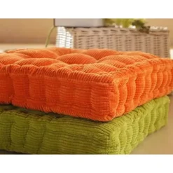 Stolpude lænestol siddepude sofapude til indendørs og udendørs brug, firkantet, forskellige farver, tyk polstring, 38 * 38 cm (vibrerende orange)