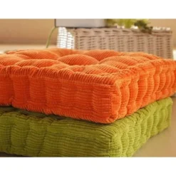 Stolpude lænestol siddepude sofapude til indendørs og udendørs brug, firkantet, forskellige farver, tyk polstring, 38 * 38 cm (vibrerende orange)