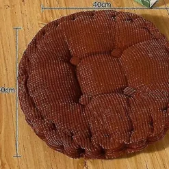 Stolpude, Tyk Polstring, Quiltet, Rund, Kompatibel med Indendørs og Udendørs Spisning, Rund Pude, Orange