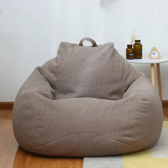 Stor Ekstra Stor Sækkestol Betræk Indendørs Lazy Lounger Til Voksne Børn Brun Brun Brun 100 * 120cm Brun 100 * 120cm