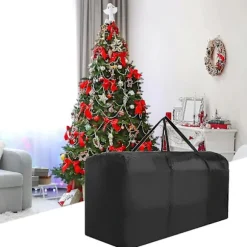 Stor juletræsopbevaringstaske, kraftig vandtæt Oxford-stof, opbevaring af julepynt med håndtag 122*39*55CM_yux 122*39*55CM