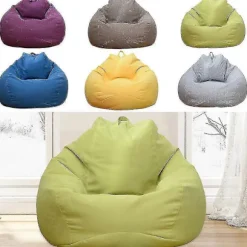 Store sækkestole med sofabetræk til indendørs brug, egnet til voksne og børn Yellow 100*120CM