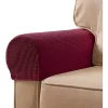 Stræk Armlænsbetræk Spandex Armbetræk til Stole Sofa Lænestol Betræk til Lænestol Sofa med Twist Pins 2 stk (Vinrød)