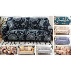 Stræk Sofa Betræk Trykt Sofa Betræk Armstol Overtræk til Sofaer Elastisk Universal Møbelbeskytter med Pudebetræk - Stil 19 Large
