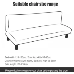 Strækbar Armløs Sofa Betræk, Universal Armløs Sofa Betræk, Fuld Dækning, Foldbar