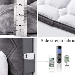 Strækbar Hovedgavl Betræk Slipcover Ryglæn Betræk, Slip Beskyttelsesbetræk til Enkeltmands Seng, Vaskbar (Mørkegrå, Størrelse: 150cm)