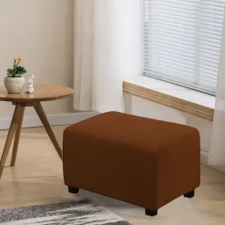 Strækbar Ottoman Betræk Ottoman Beskyttelsesbetræk Ottoman Beskyttelsesbetræk Opbevaring Ottoman Betræk Møbelbeskytter Blødt Rektangel Betræk med Elastisk Linning | Fyndiq