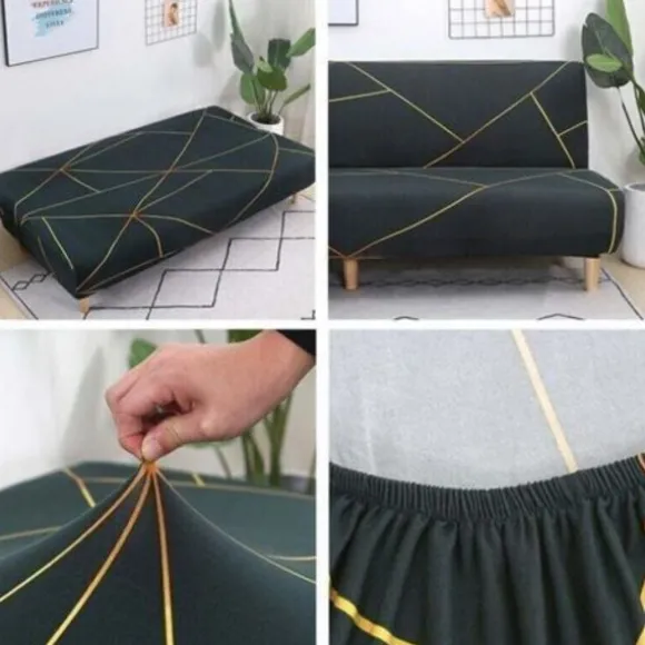 Strækbar sofabetræk uden armlæn – Polyester og spandex – Elastisk pasform – Maskinvaskbar – Til sovesofaer 180-220cm
