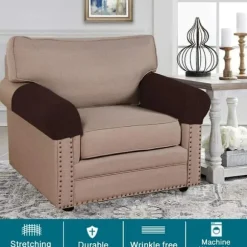 Strækbare armlænsbetræk til stole og sofaer, armlænsbetræk til sofa, spandex jacquard armlænsbetræk, skridsikre møbelbeskyttere, vaskbare armlæn