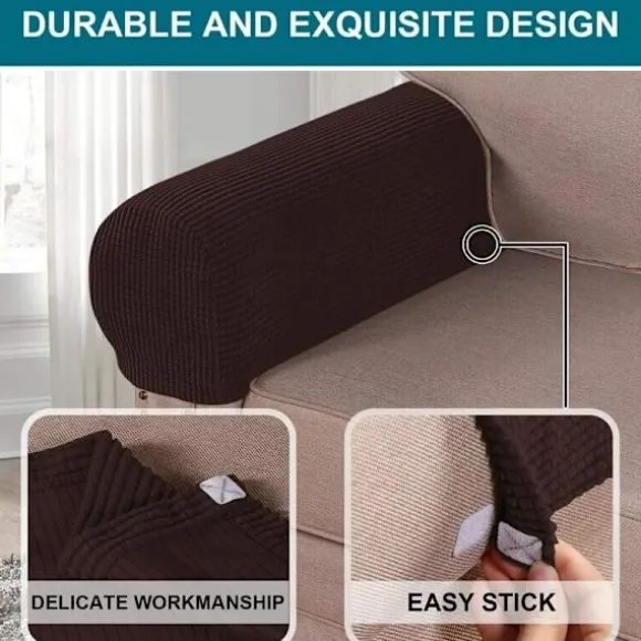 Strækbare armlænsbetræk til stole og sofaer, armlænsbetræk til sofa, spandex jacquard armlænsbetræk, skridsikre møbelbeskyttere, vaskbare armlæn
