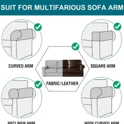 Strækbare armlænsbetræk til stole og sofaer, armlænsbetræk til sofa, spandex jacquard armlænsbetræk, skridsikre møbelbeskyttere, vaskbare armlæn