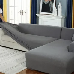Strækbart hjørnesofabetræk til 3-personers sofa (L-formet sofa kræver to)