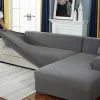 Strækbart sofabetræk til 1/2/3/4-personers & L-formet hjørnesofa, vaskbart polyesterbetræk, Grå