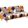 Strækbart sovesofabetræk, futonbetræk med vintage mønsterprint, strækbart møbelbeskyttelse til armløs sofa, sikker pasform