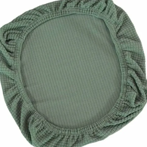 Strækbart stolebetræk til kontorstol, drejestol, sædebetræk (grøn 38-48cm × 38-48cm)