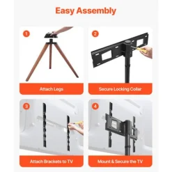 Støtte-tv-tripod - DUOKU - FT03 - Kompatibel 40-65 tommer - Kapacitet 45 kg - Massivt træ