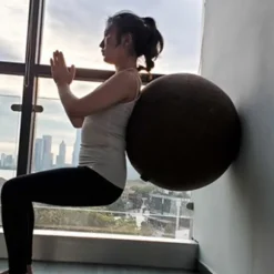 Støvtæt Anti-skrid Træningsbold Cover Bomuld Hør Praktisk Fin Strikket Yoga Bold Cover Til Hjemmet Beige Beige