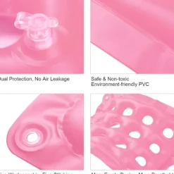 Stykke (Pink) Siddepude - Oppustelig Siddepude - Luftstolspuder 48x48 cm PVC Firkantet Sæde - Åndbar og