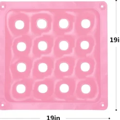 Stykke (Pink) Siddepude - Oppustelig Siddepude - Luftstolspuder 48x48 cm PVC Firkantet Sæde - Åndbar og