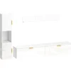 Svævende TV-bord med klapdøre, 180 cm, blank hvid
