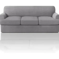 T Hynde Sofabetræk 4 Dele Sofabetræk til T Hynde Sofa Bløde Sofabetræk Møbelbeskytter med 3 Individuelle T Form Sædebetræk Light Gray 2 cushion sofa | Fyndiq