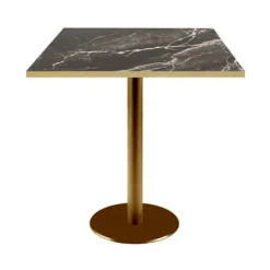 Tabel - Rom bistro 70x70cm - Plade marmor sort åre - Fod støbejern termolakeret - H73cm Svart