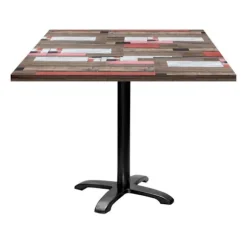 Tabel 90 x 90 cm - model Bazila redden træ Flerfärgad