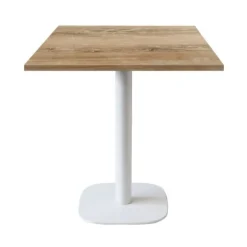 Tabel 70 x 70 cm - model Rund hvidt ben slovensk eg brun