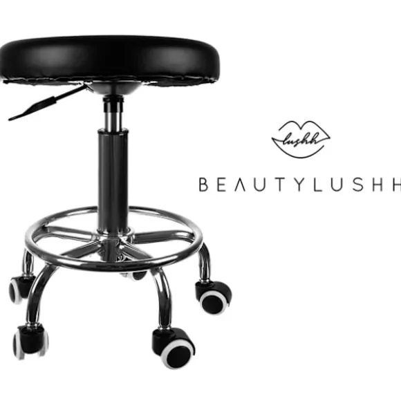 Taburet med Hjul - Arbejdsstol - Frisørstol - Frisør / Salon Black