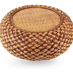 Tatami Gulvpude Japanske Gulvsæder Rattan Gulvpude Åndbar Gulvsiddepude Komfortabel Rund til Balkon Halm