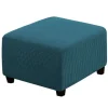 Teal Blå-Stor Fodskammel Betræk Stretch Ottoman Betræk Plys, Thi