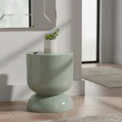 Timeglas sidebord og skammel – metal, multifunktionelt design