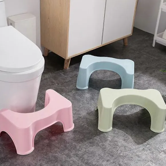 Toiletstol til husholdningsbrug Skammel Badeværelse Skridsikker plastikskammel til børn og ældre Ty Pink