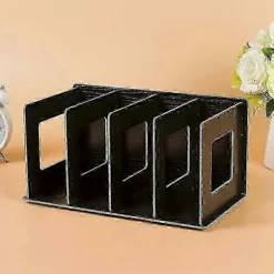 Træ Opbevaringsreol til CD'er DVD'er Bøger, Foldbar Organizer Hylde 30,5x15x17cm (FMY) black