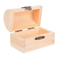 Træ Vintage Skattekiste Træ Smykke Opbevaringsboks Etui 9*6.2cm