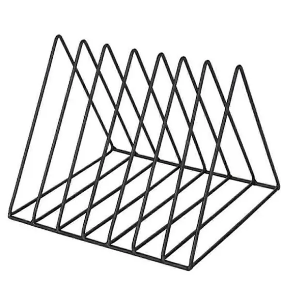 Trekantet bogholder i jern til skrivebord, sort skrivebordsreol, moderne bogreol til skrivebord (FMY) Black
