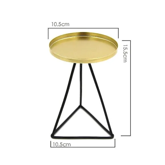 Trekantet Jern Lysestager Guld Bord Dekoration Lysestager Lysestager Metal Geometriske Lysestager Te Lys Lys Guld Lysestager Guld Trim
