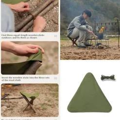 Trekantet Skammel Klud Foldbar Camping Skammel Bærbar Fiskestol Sæde til Camping Fiskeri Vandreture Havearbejde Strand