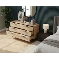 Trækommode med rattan 