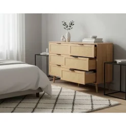 Trækommode med rattan 